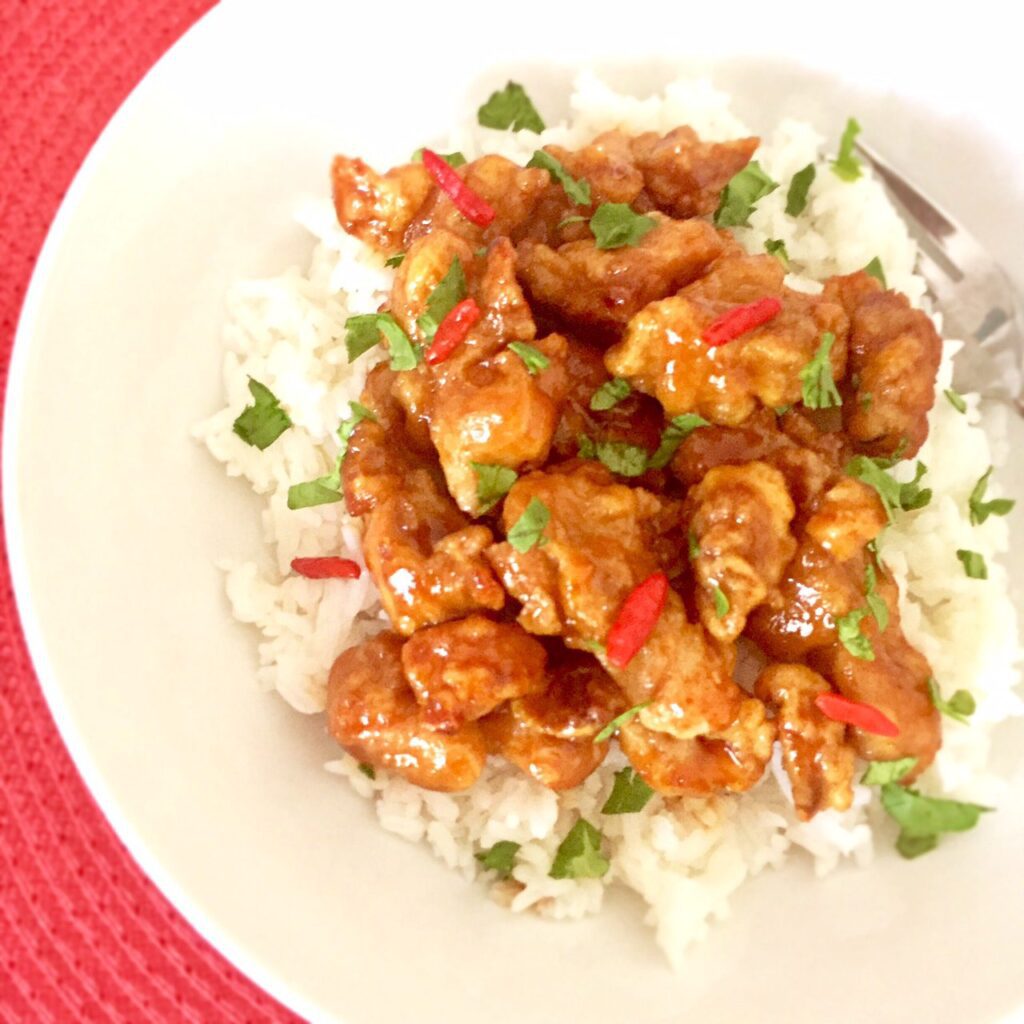 chicken in spicy glazed sauce