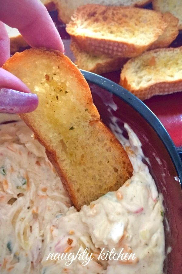 low fat crab dip with bread