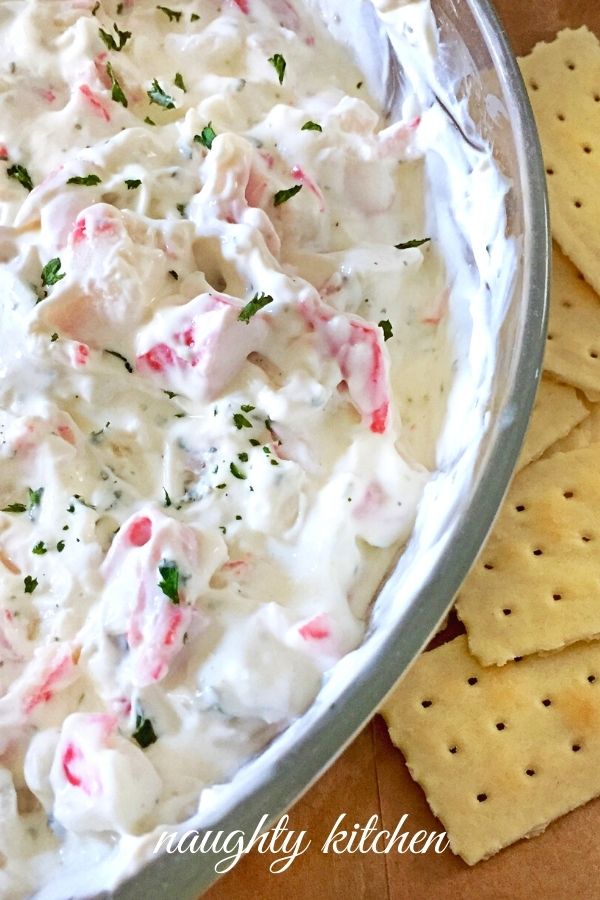 low fat crab dip with crackers