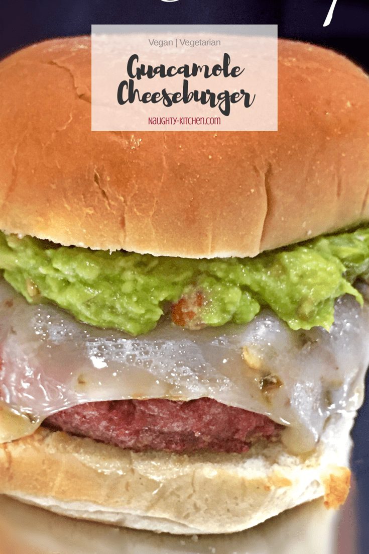 Vegetarian Guacamole Cheeseburger Naughty-kitchen.com