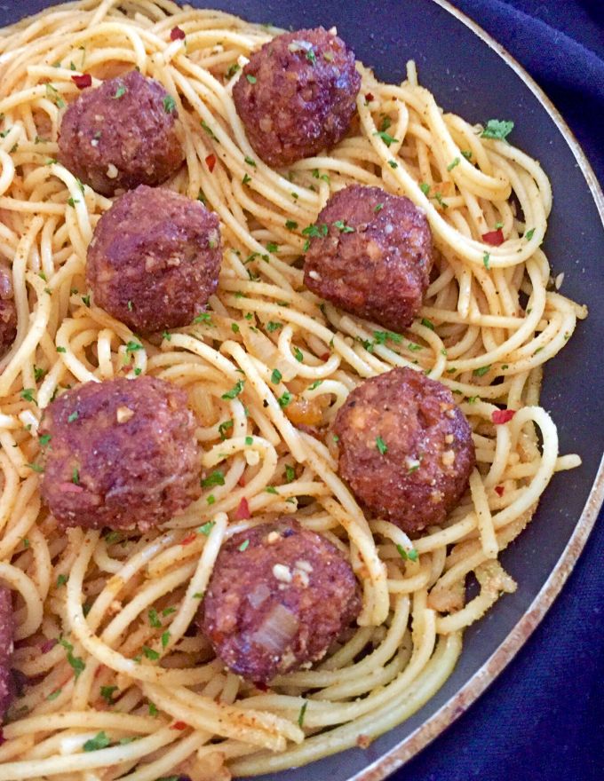 meatless meatballs spaghetti