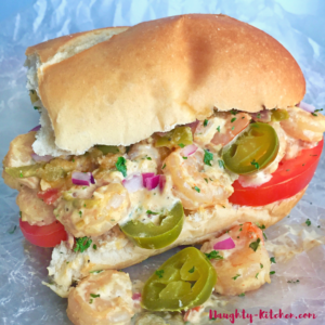 Healthy Creamy Shrimp Po Boy Sandwich Naughty-kitchen.com