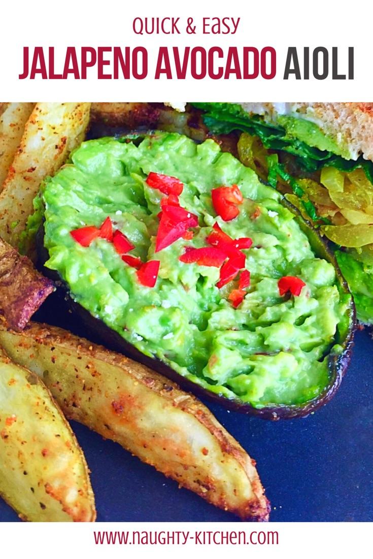 Quick & Easy Jalapeno Avocado Aioli Naughty-Kitchen.com healthy vegan