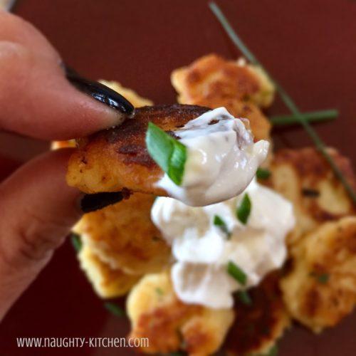 Sour Cream and Chives Smashed Tater Tots Appetizers 