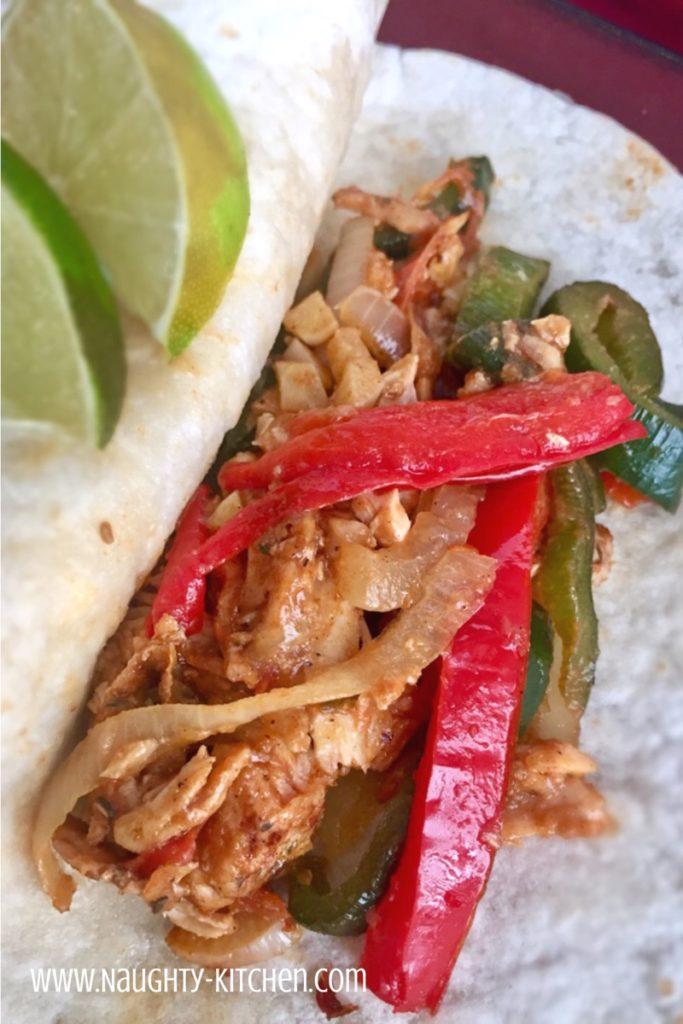 Turkey Lime Fajitas Naughty-Kitchen.com Healthy