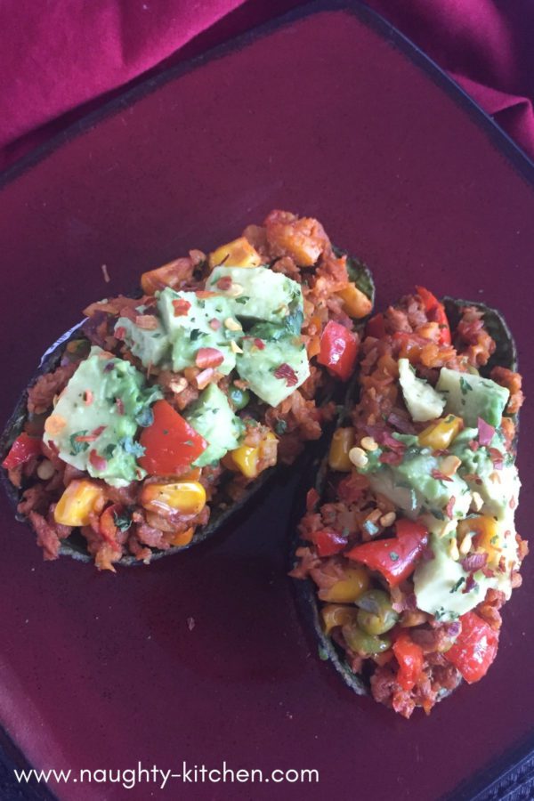 Healthy Stuffed Vegetarian Avocado Vegan Naughty-Kitchen.com