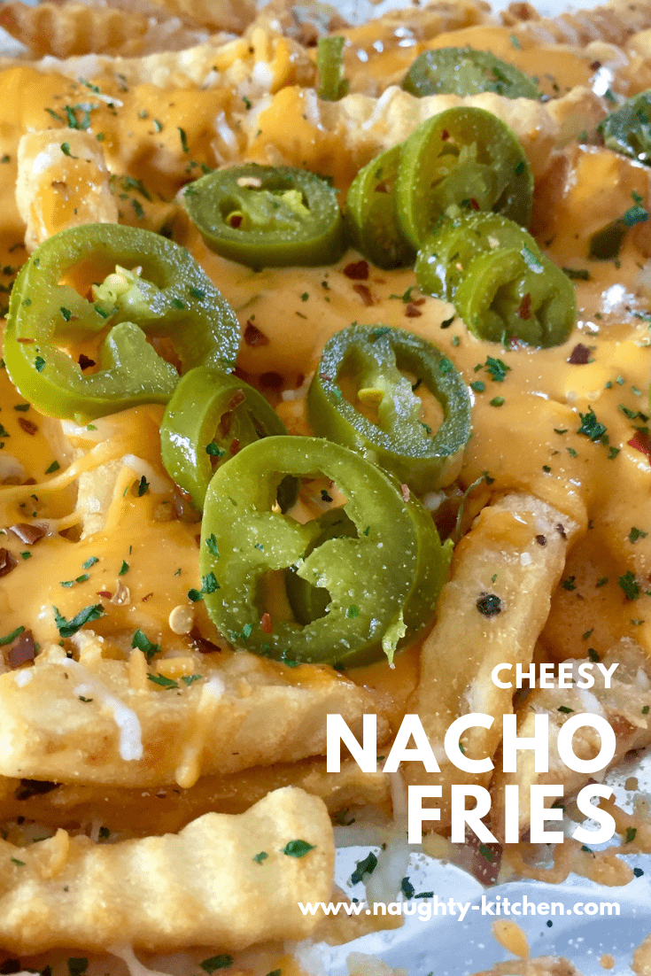 Cheesy Nacho Fries Appetizers Loaded Fries Jalapeno Naughty-Kitchen.com