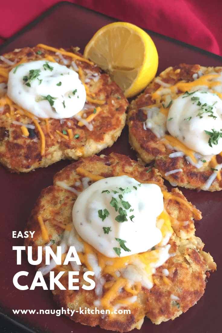 Easy Tuna Cakes Appetizers Low Sodium Naughty-Kitchen.com