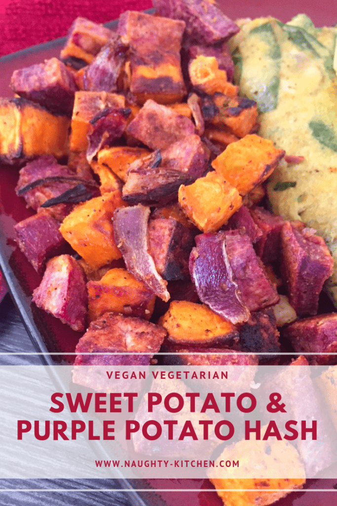 Baked Sweet Potato and Purple Potato Hash Organic