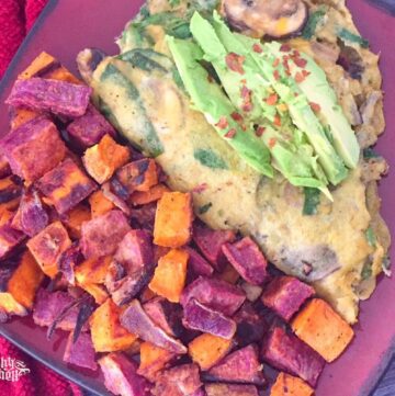 Baked Sweet Potato and Purple Potato Hash Organic