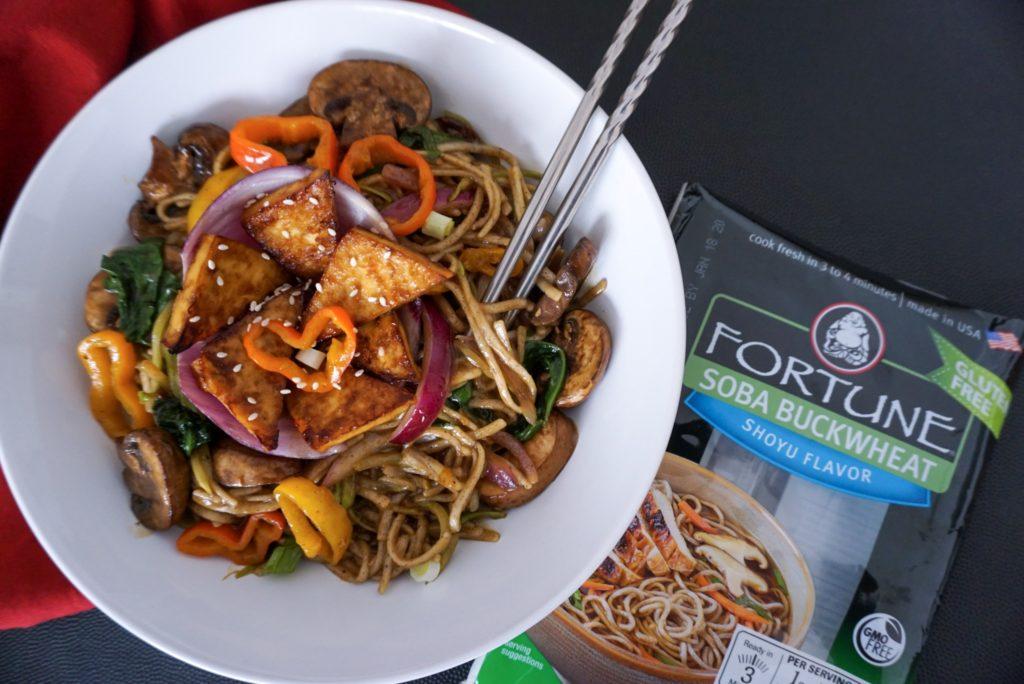 sweet and spicy tofu jungle noodles