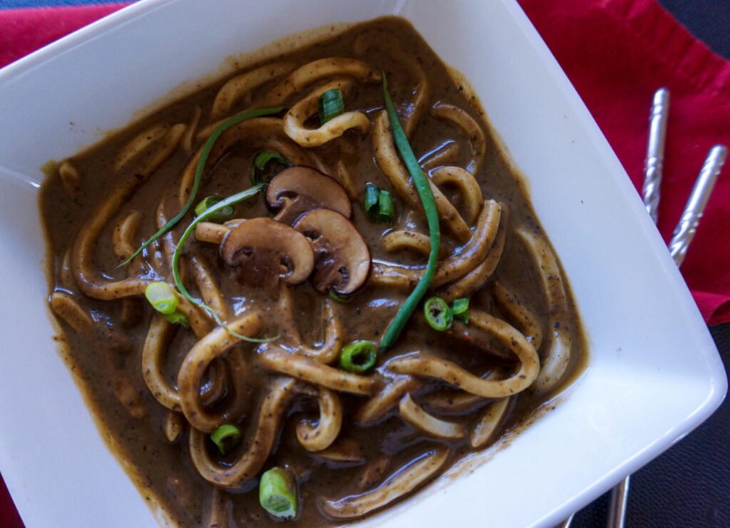 Black Magic Mushrooms Udon Noodles Soup Naughty Kitchen