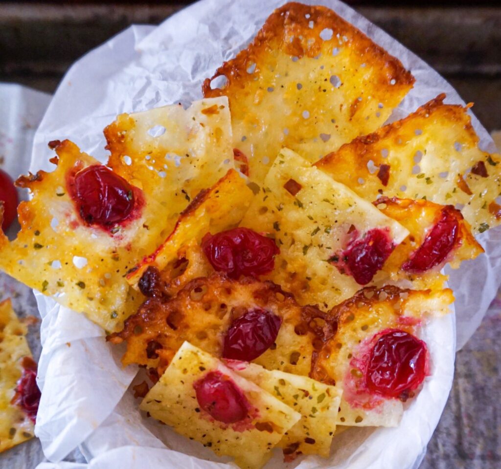 Cranberry Cheese Crisps Naughty Kitchen