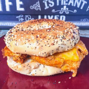 Chorizo and Egg Bagel Sandwich Naughty Kitchen