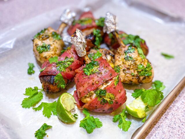 Baked Cilantro Lime Chicken on Baking Sheet