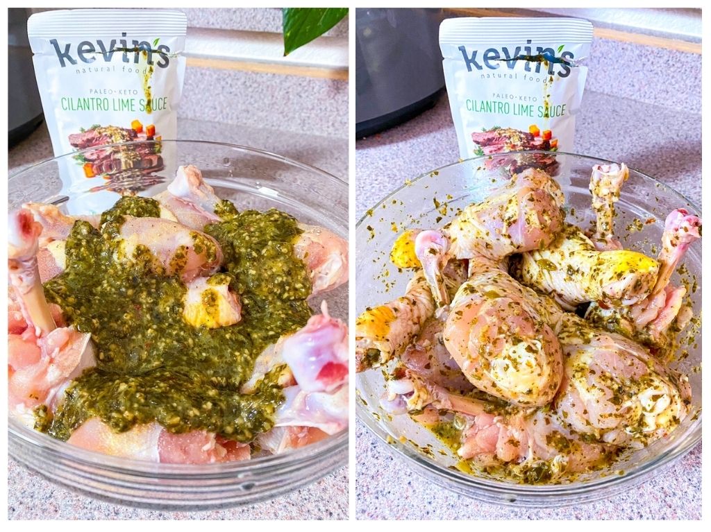 Drumstick Chicken with Kevins Natural Foods Cilantro Lime Sauce-3