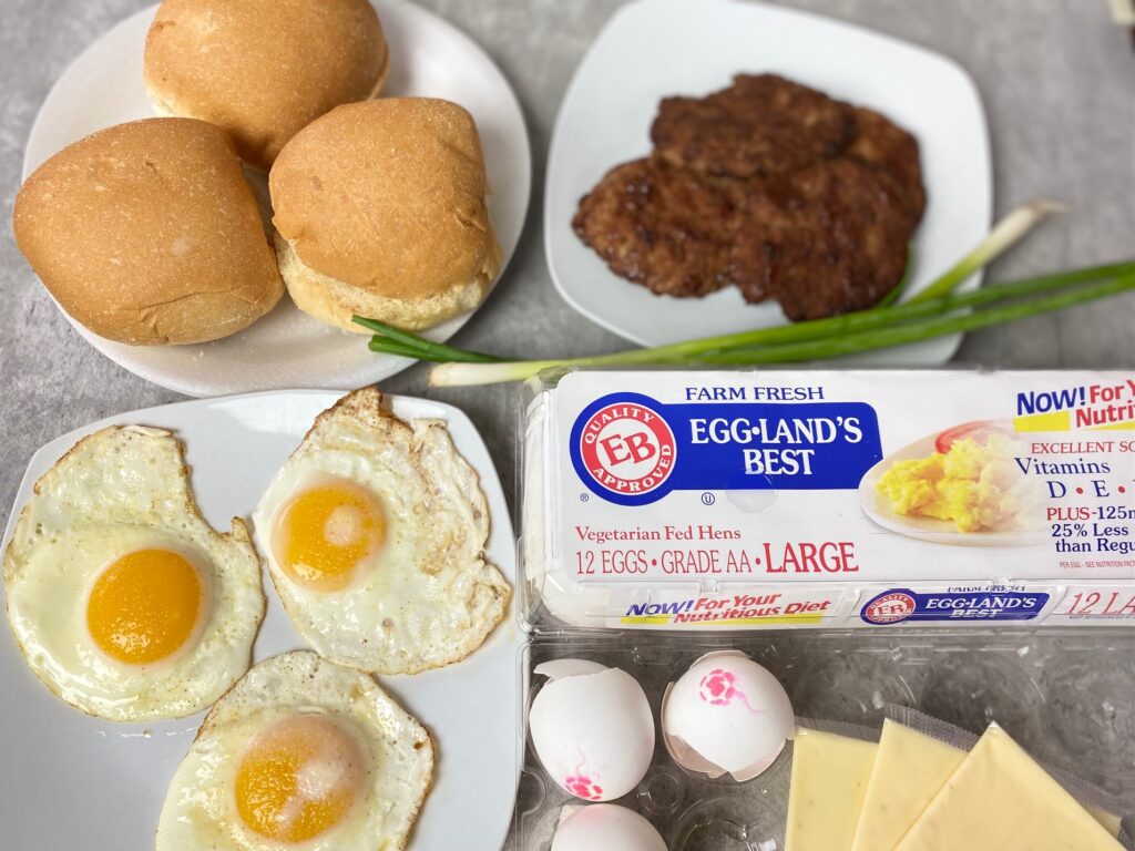 Longanisa & Fried egg Sandwich Ingredients