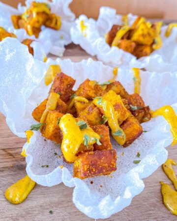 Curry Paneer Rice Paper Puffs-Naughty Kitchen