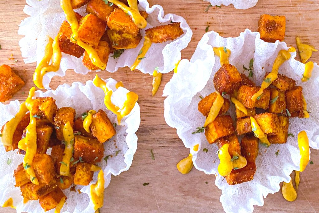 Curry Paneer Rice Paper Puffs-Naughty Kitchen