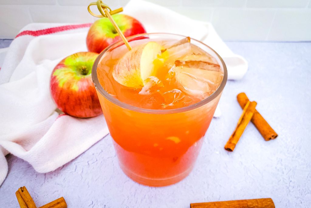 Fireball Caramel Apple Cocktail Mixed