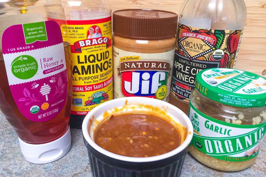 Ingredients for the peanut butter chicken wings