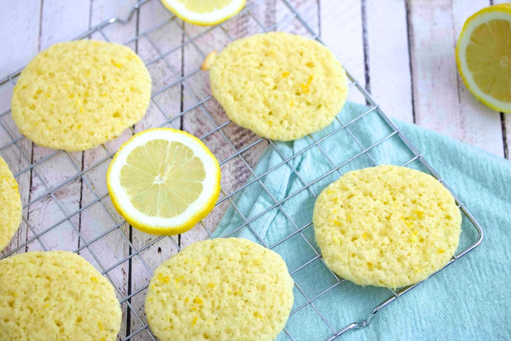 gluten free lemon cookies on baking rack