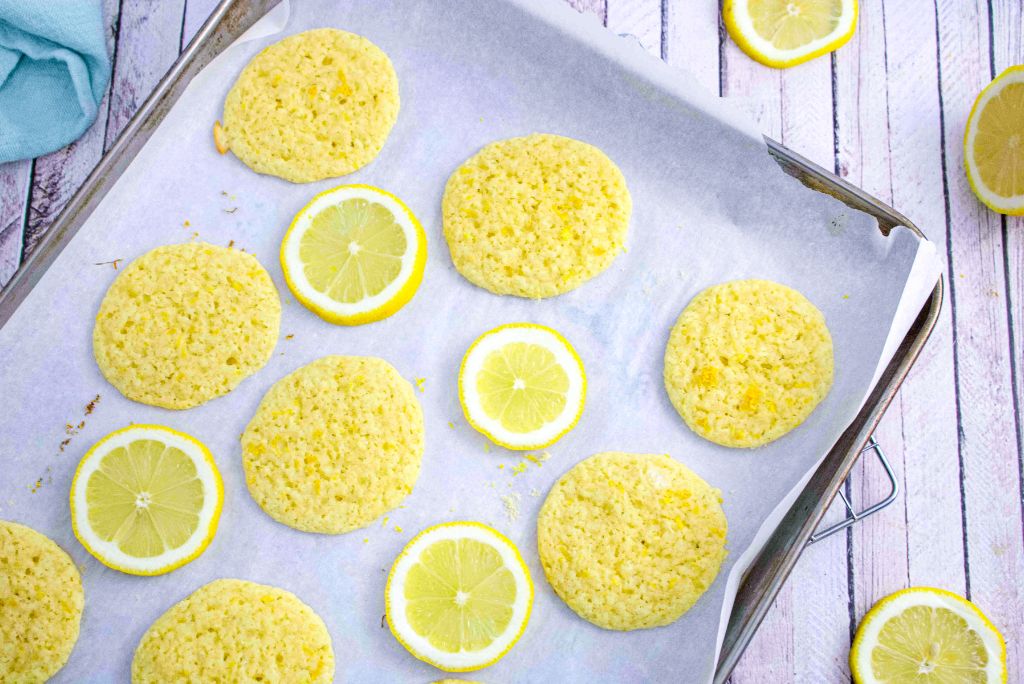 Gluten Free Lemon Cookies on baking sheet