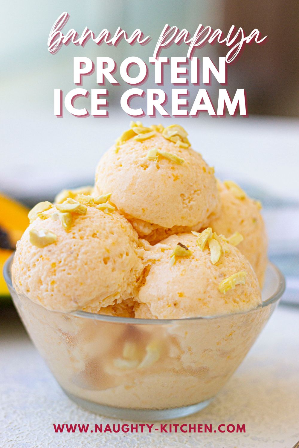 Banana Papaya Protein Ice Cream