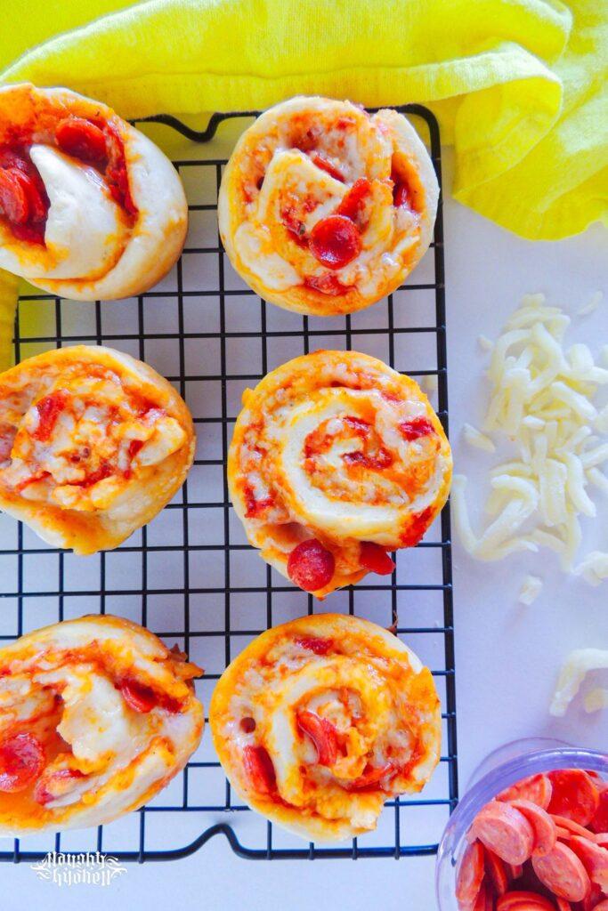 Homemade Pizza Rolls baking rack