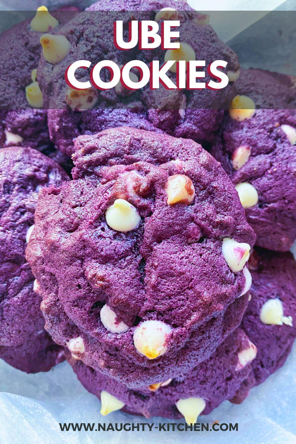 Ube Cookies with white chocolate chips