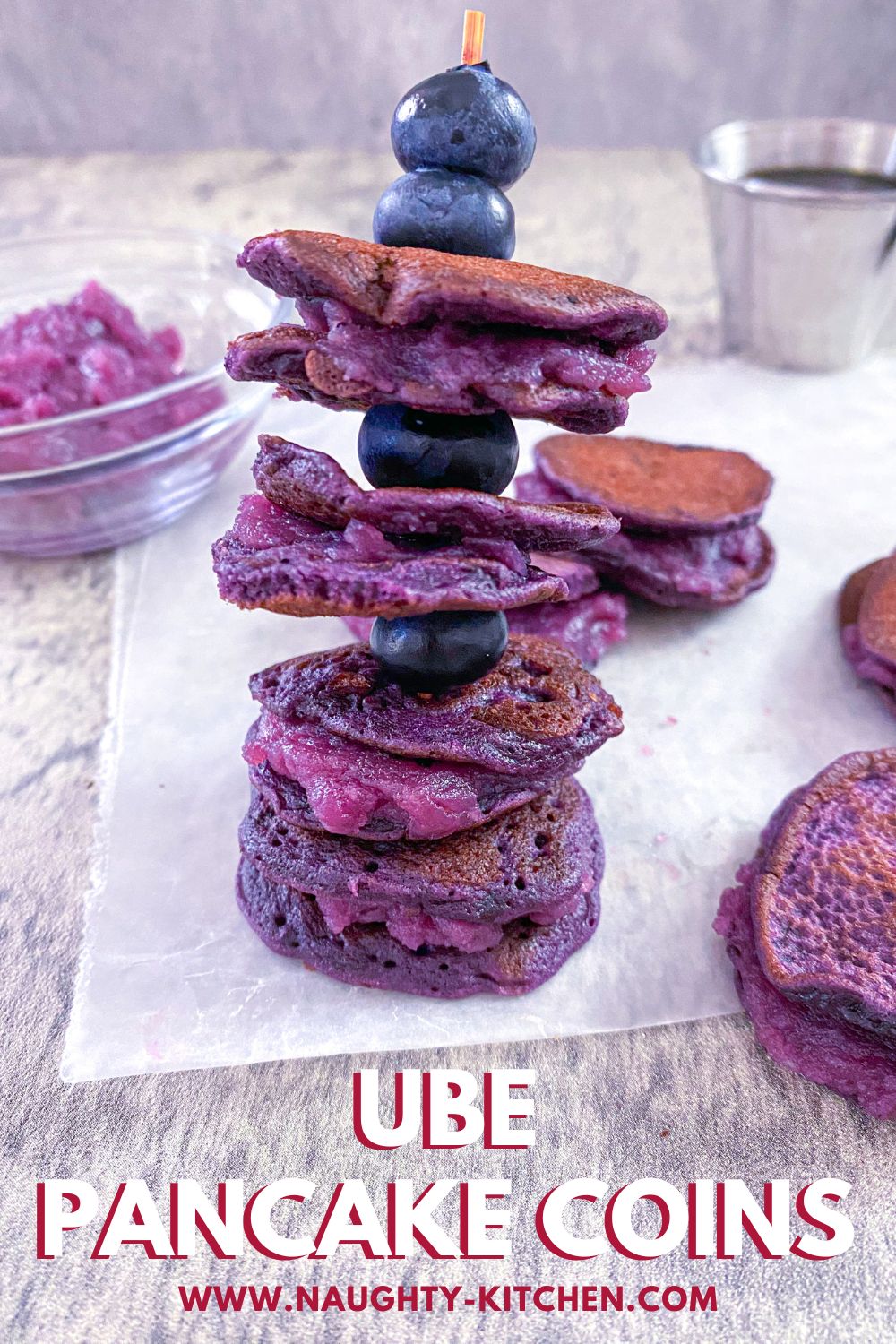 Ube Pancake Coins Stacked