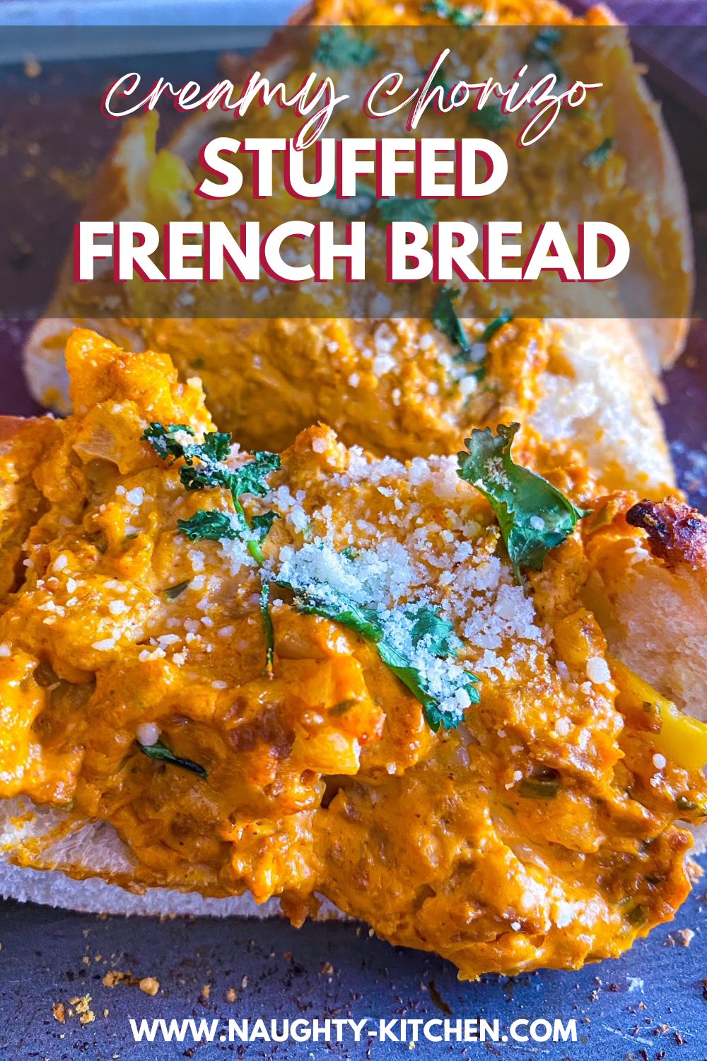 creamy chorizo stuffed french bread