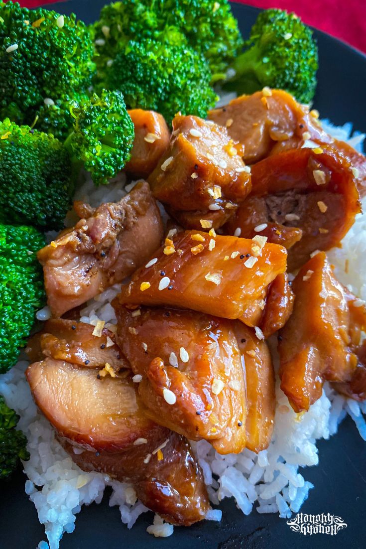 easy chicken teriyaki with broccoli and rice