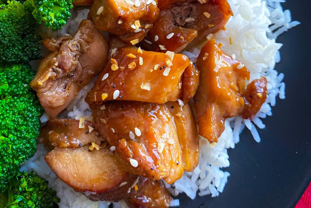 easy chicken teriyaki over white rice