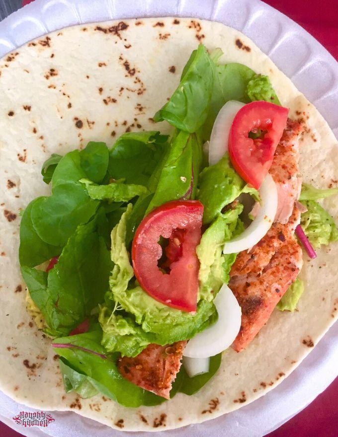 open face salmon wrap