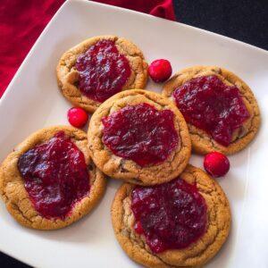 Cranberry jam chocolate chip cookies.