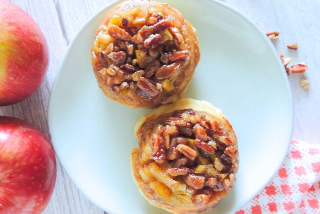 Upside Down Caramel Apple Biscuits close up