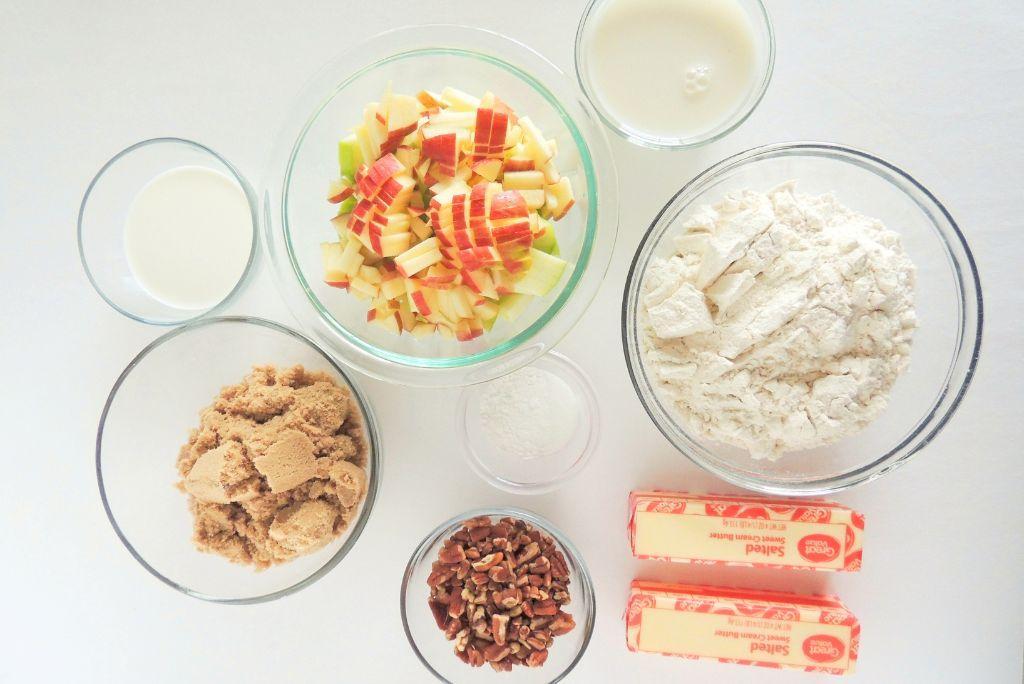 Upside Down Caramel Apple Biscuits ingredients.