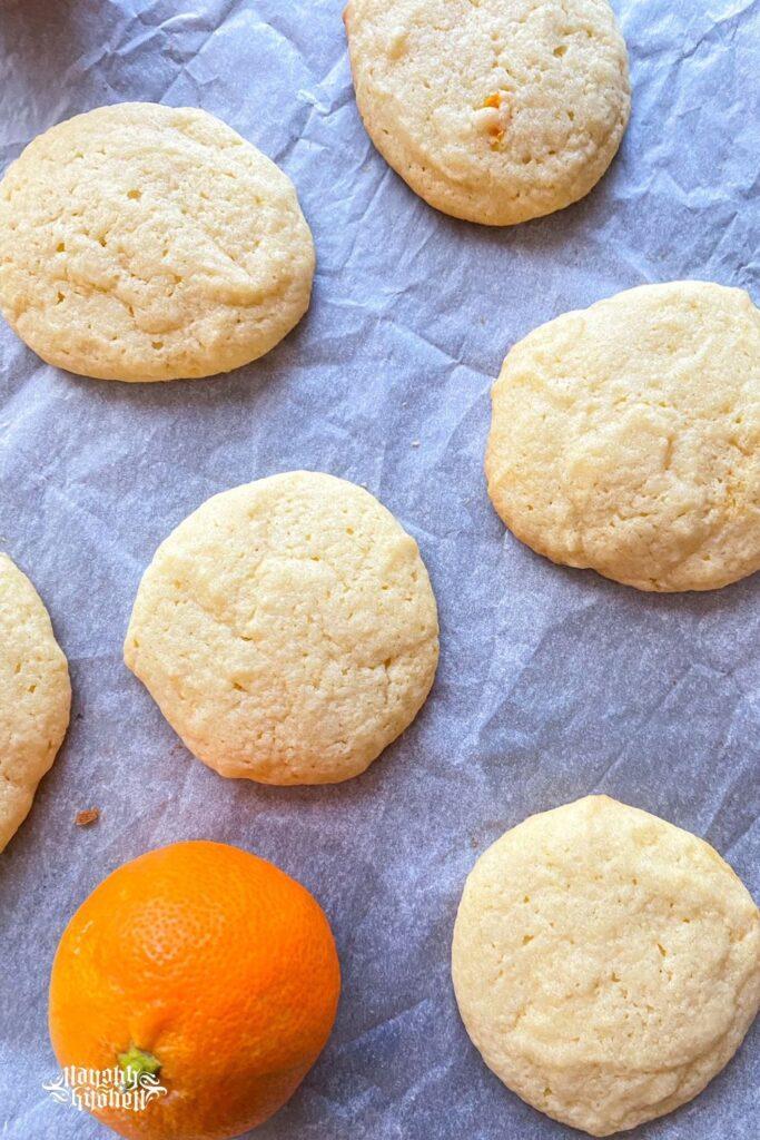 calamansi cookies on parchment paper.