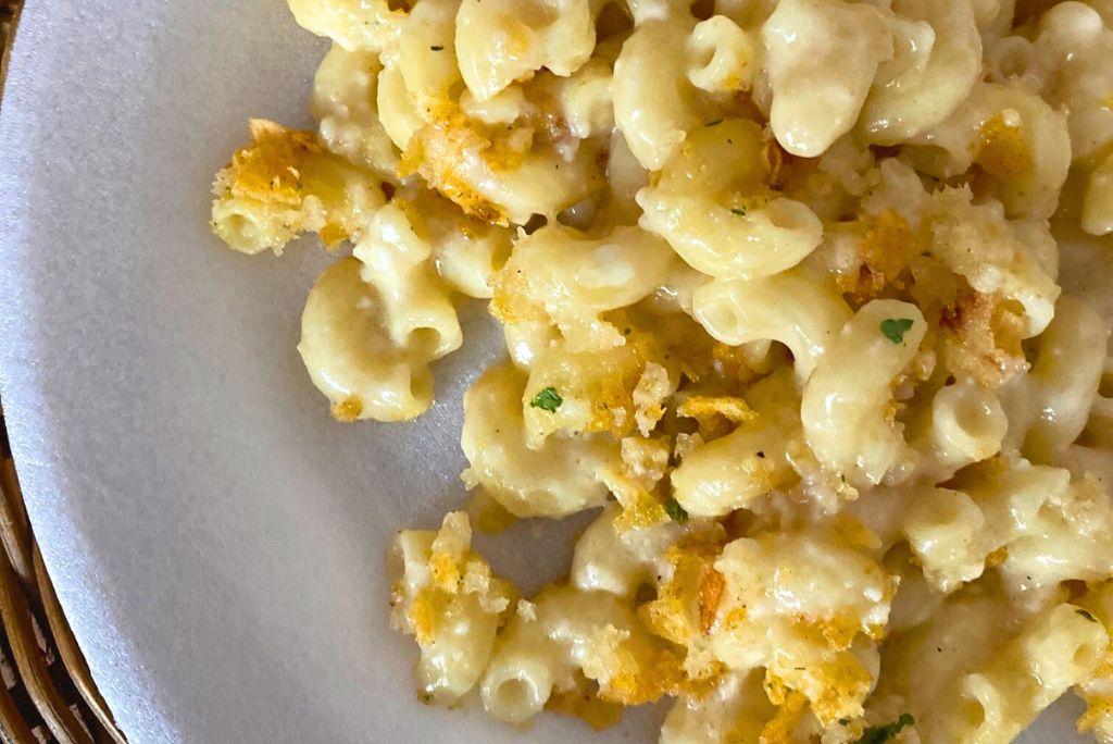 Creamy Queso Frescoand Cheese with panko crumbs.