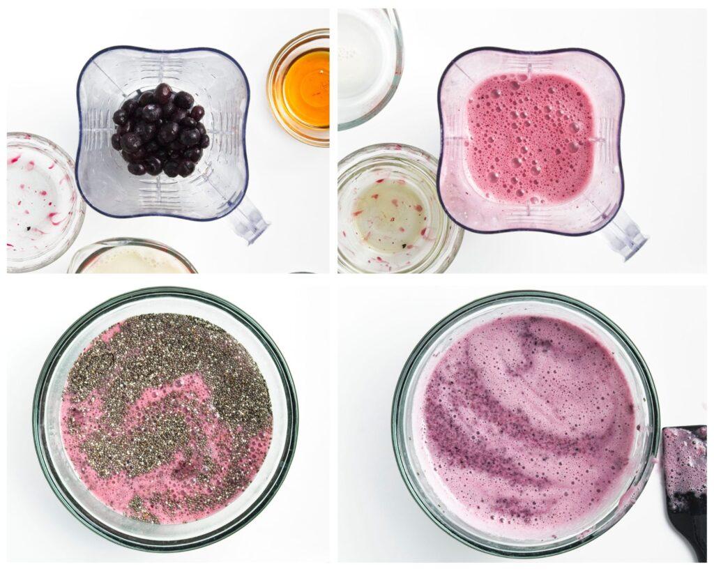 Blueberry Chia Pudding process.