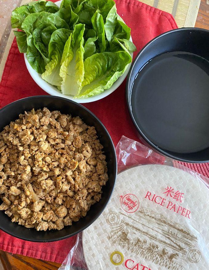 Crispy Rice Paper Dumplings ingredients.